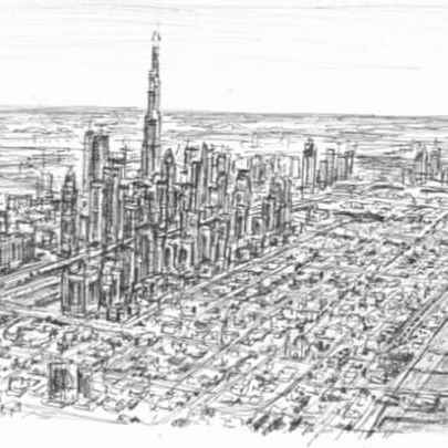 The Artwork Aerial view of Dubai 2008