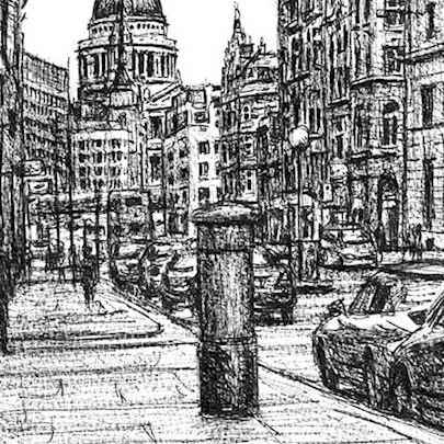 The Artwork St Pauls from Fleet Street