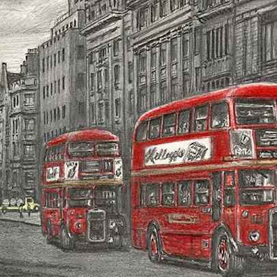 The Artwork London RTW buses at Fleet street