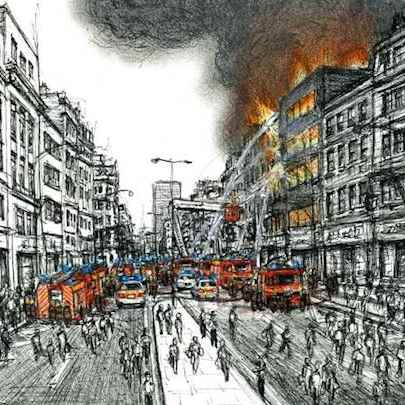 The Artwork London burning