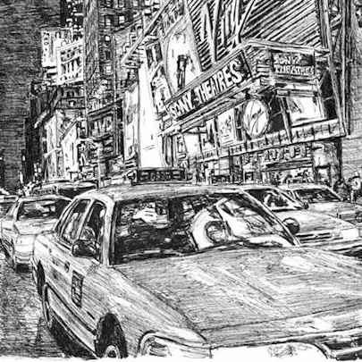 The Artwork New York taxis at Times Square