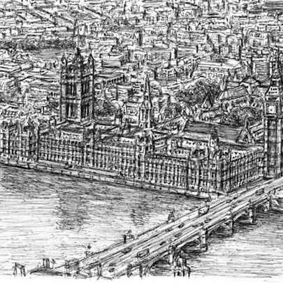 The Artwork Aerial view of Houses of Parliament (London)