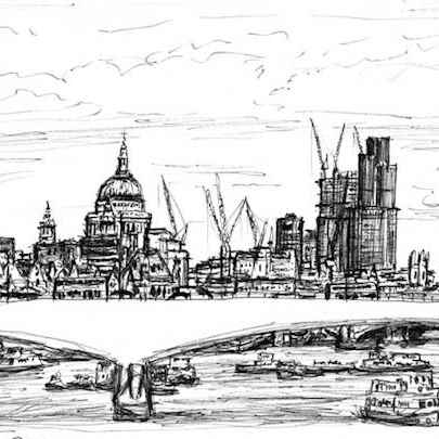 The Artwork St Pauls and the City of London skyline