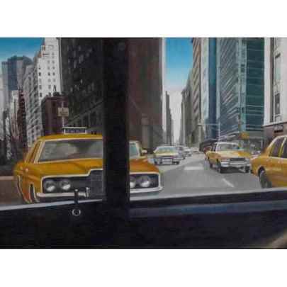 The Artwork Collage of New York (Graduation work) - oil on board