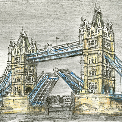 Drawing of Tower Bridge London