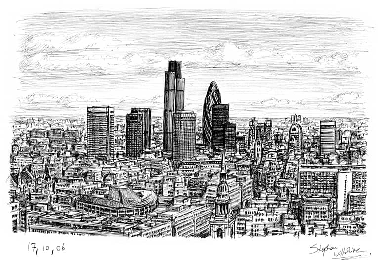 Prints Of London City Skyline Drawing Sketches Of London