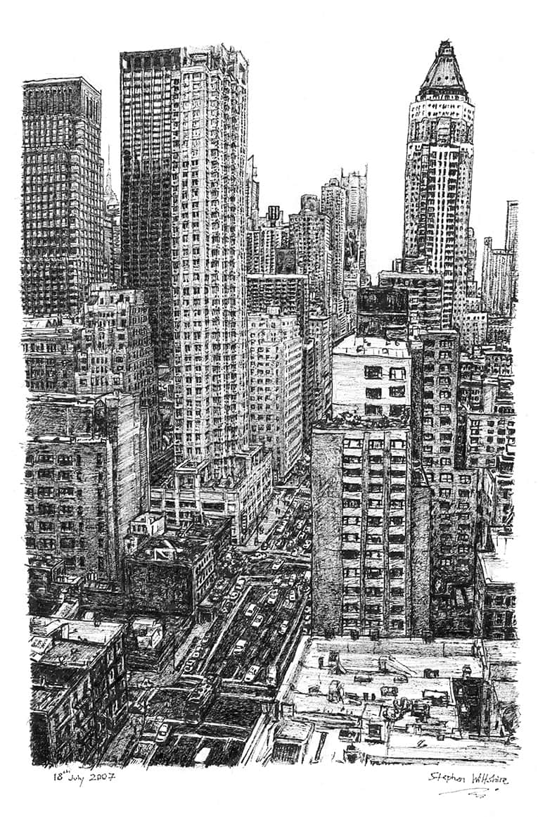 New York street scene - Original drawings prints and