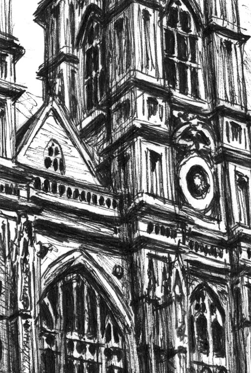 size 6 a4 x limited drawings, prints Abbey Westminster Original  and