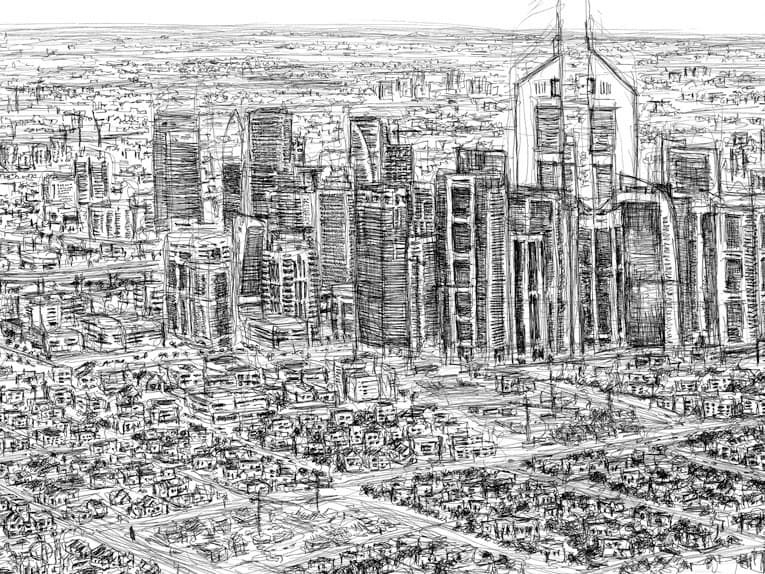 Dubai Panorama - Original drawings, prints and limited editions by ...